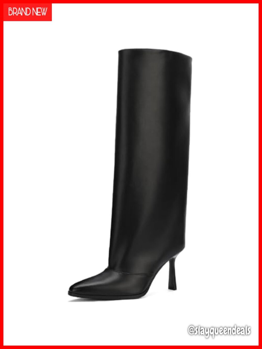 Knee High Boots Women Heeled Tall Shaft Pointed Toe Pull-On Stiletto Synthetic